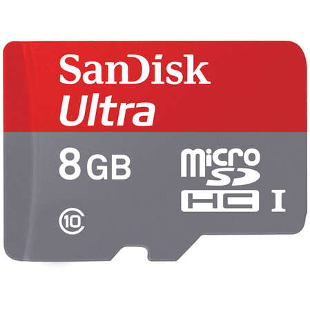 Micro SecureDigital 8Gb SanDisk Ultra microSDHC class 10 UHS-1 (SDSDQUAN-008G-G4A)