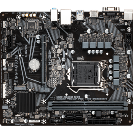 Материнская плата Gigabyte H510M H H510 Socket-1200 2xDDR4, 4xSATA3, 1xM.2, 1xPCI-E16x, 2xUSB3.2, D-Sub, HDMI, Glan, mATX