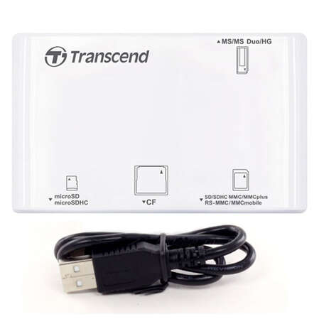 Card Reader Transcend All in 1 Multi SDHC (TS-RDP8W) USB 2.0 Белый 