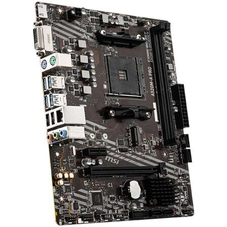Материнская плата MSI A520M Pro A520 Socket AM4 2xDDR4, 4xSATA3, RAID, 1xM.2, 1xPCI-E16x, 4xUSB3.2, D-Sub, DP, HDMI, Glan, mATX
