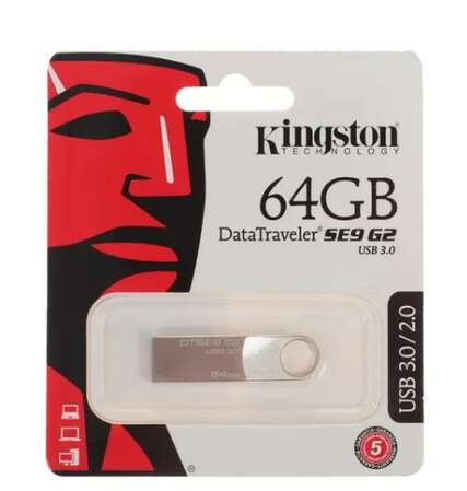 USB Flash накопитель 64GB Kingston DataTraveler SE9 G2 (DTSE9G2/64GB) USB 3.0 Серебристый 