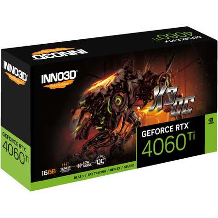 Видеокарта Inno3D GeForce RTX 4060 Ti 8192Mb, X3 OC 8Gb (N406T3-08D6X-171153L) 1xHDMI, 3xDP, Ret