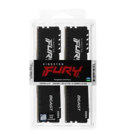 Модуль памяти DIMM 32Gb 2х16Gb DDR4 PC28800 3600MHz Kingston Fury Beast Black (KF436C18BBK2/32)