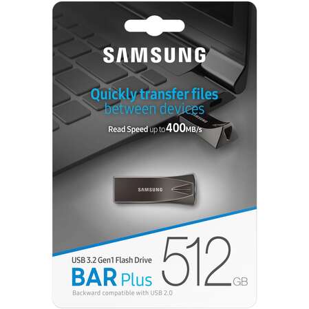 USB Flash накопитель 512GB Samsung BAR Plus ( MUF-512BE4 ) USB3.1 Cерый