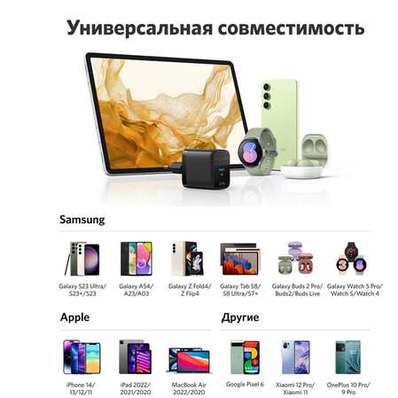 Сетевое зарядное устройство Anker 312 A2642 25W USB Type-C черное