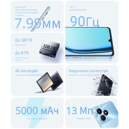 Смартфон Realme Note 50 3/64GB RU Blue