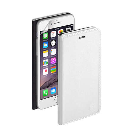 Чехол для iPhone 6 / iPhone 6s Deppa Wallet Cover PU, белый с пленкой