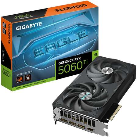 Видеокарта Gigabyte GeForce RTX 5060 Ti 16384Mb, Eagle OC 16Gb (GV-N506TEAGLE OC-16GD) 1xHDMI, 3xDP, Ret