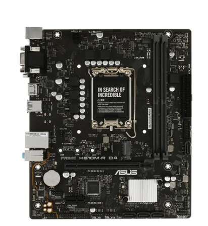 Материнская плата ASUS Prime H610M-R D4-SI H610 Socket-1700 2xDDR4, 4xSATA3, 1xM.2, 1xPCI-E16x, 2xUSB3.2, D-Sub, DVI-D, HDMI, Glan, mATX