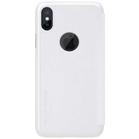 Чехол для iPhone X Nillkin Sparkle Leather Case белый
