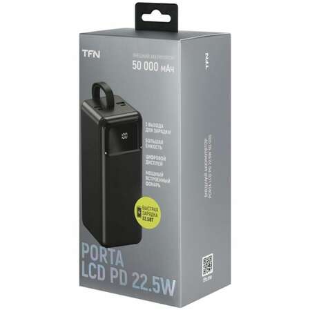 Внешний аккумулятор TFN Porta LCD PD 22.5W TFN-PB-315-BK 50000mAh Black