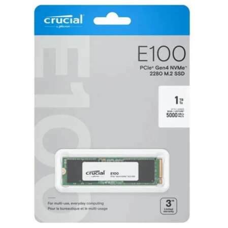 Внутренний SSD-накопитель 1000Gb Crucial E100 (CT1000E100SSD8) M.2 2280 PCIe NVMe 4.0 x4
