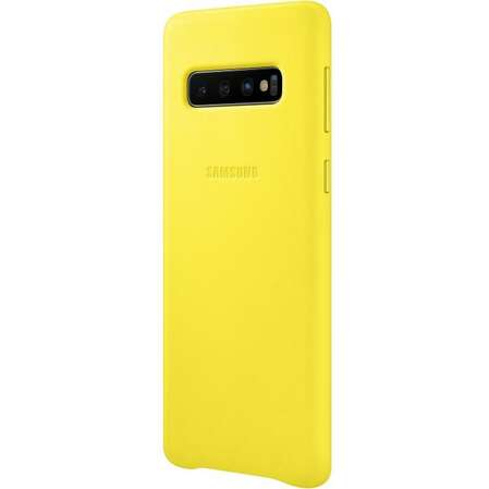 Чехол для Samsung Galaxy S10 SM-G973 Leather Cover жёлтый