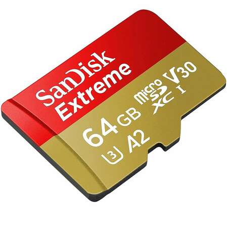 Карта памяти Micro SecureDigital 64Gb SanDisk Extreme Gaming microSDXC class 10 UHS-1 U3 V30 A2 (SDSQXAH-064G-GN6GN)