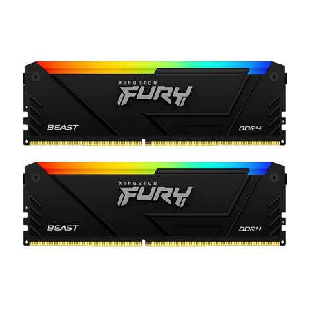 Модуль памяти DIMM 32Gb 2х16Gb DDR4 PC28800 3600MHz Kingston Fury Beast RGB Black (KF436C18BB2AK2/32)