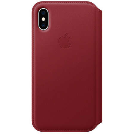 Чехол для Apple iPhone Xs Leather Folio Red