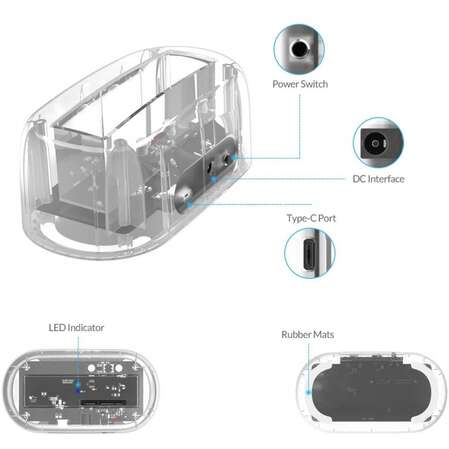 Корпус 2.5" или 3.5" Orico 6139C3-G2-CR SATA--USB3.0