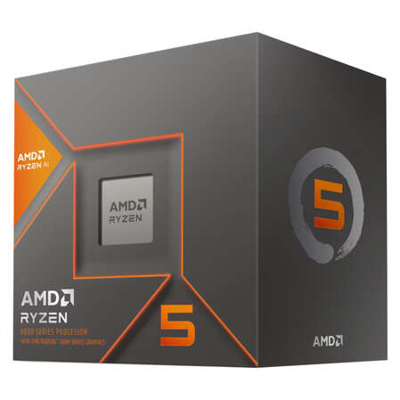 Процессор AMD Ryzen 5 8600G, 4.3ГГц, (Turbo 5.0ГГц), 6-ядерный, L3 16МБ, Сокет AM5, Radeon 760M, BOX