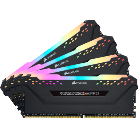 Модуль памяти DIMM 64Gb 4х16Gb DDR4 PC25600 3200MHz Corsair Vengeance RGB Pro Black Heat spreader, XMP (CMW64GX4M4C3200C16)