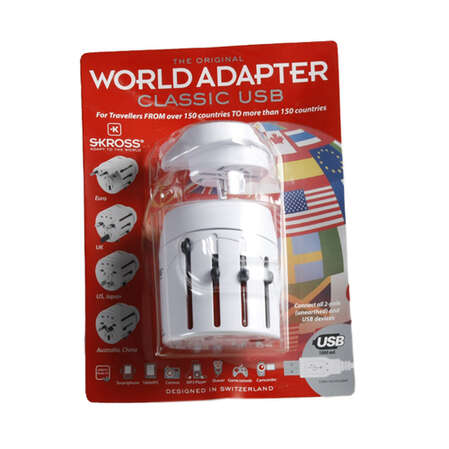 Адаптер питания Euro Skross World Adapter Classic USB, белый (300120)