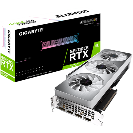 Видеокарта Gigabyte GeForce RTX 3070 Ti 8192Mb, Vision OC 8G (GV-N307TVISION OC-8GD) 2xHDMI, 2xDP, Ret