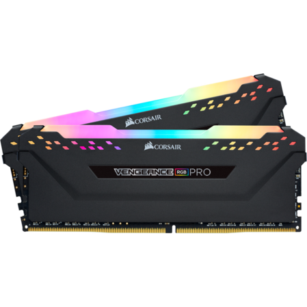 Модуль памяти DIMM 16Gb 2х8Gb DDR4 PC25600 3200MHz Corsair Vengeance Black Heat spreader, RGB LED, XMP 2.0 (CMW16GX4M2C3200C14)