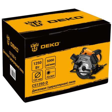 Циркулярная пила Deko CS1250-D, 1250Вт, 165мм диск 083-1100