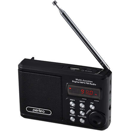 Портативная колонка Perfeo Dual Band Sound Ranger 2Вт+сабвуфер, FM+УКВ, MP3-плеер, черная
