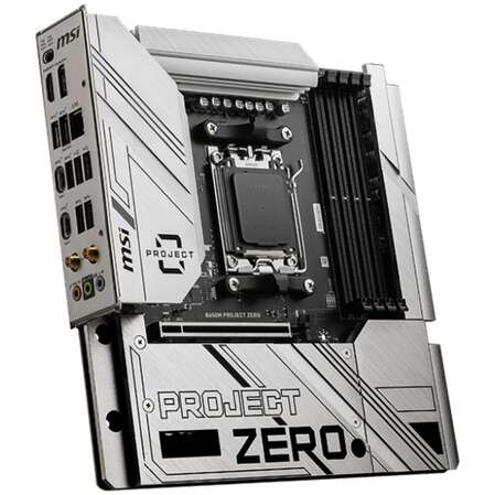 Материнская плата MSI B650M Project Zero BTF Socket-AM5 AMD B650 4xDDR5, 4xSATA3, RAID, 2xM.2, 1xPCI-E16x, 5xUSB3.2, 2xUSB3.2 Type C, DP, HDMI, WiFi, 2.5Glan, mATX Ret