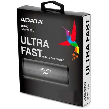 Внешний SSD-накопитель 2Tb A-DATA SE760 ASE760-2TU32G2-CBK (SSD) USB 3.1 Type C черный