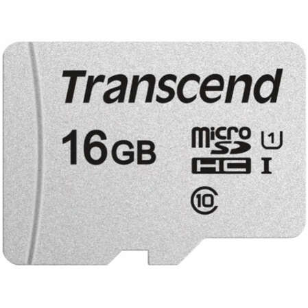 Карта памяти Micro SecureDigital 16Gb HC Transcend class10 UHS-1 (TS16GUSD300S-A) + SD адаптер