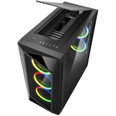 Корпус ATX Miditower Sharkoon REV200 Tempered Glass RGB Led Black
