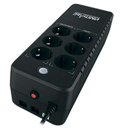 ИБП Импульс ЭКСПЕРТ 450, 450/270 ВА/Вт, LED, USB, RJ11/RJ45, SCHUKOx6