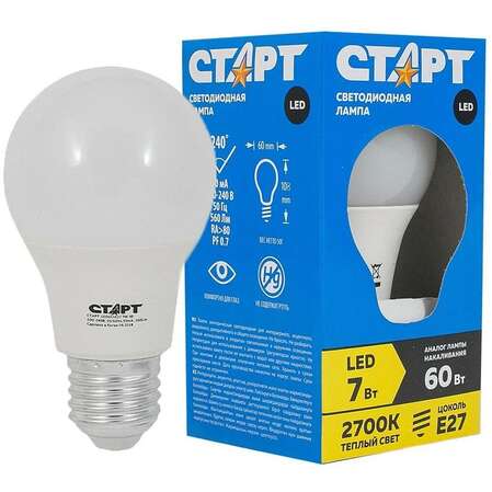 Светодиодная лампа СТАРТ LEDGLSE27 7W27 4670012292456 x10