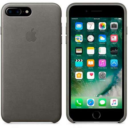 Чехол для Apple iPhone 7 Plus Leather Case Storm Gray  