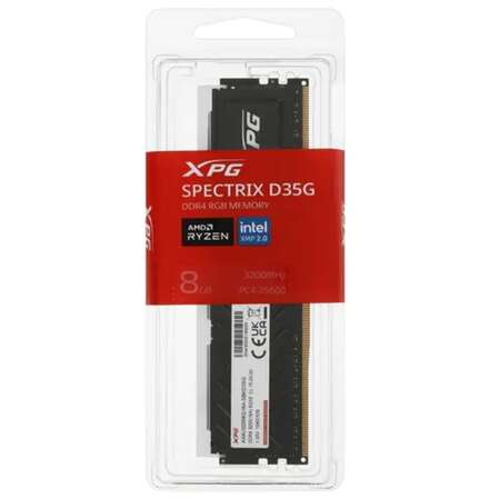 Модуль памяти DIMM 8Gb DDR4 PC25600 3200MHz ADATA XPG Gammix D35G RGB Black (AX4U32008G16A-SBKD35G)