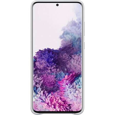 Чехол для Samsung Galaxy S20+ SM-G985 Leather Cover серебристый