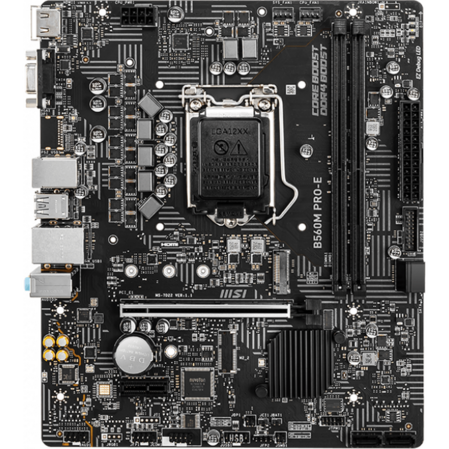 Материнская плата MSI B560M Pro-E B560 Socket-1200 2xDDR4, 4xSATA3, 1xM.2, 1xPCI-E16x, 2xUSB3.2, D-Sub, HDMI, Glan, mATX