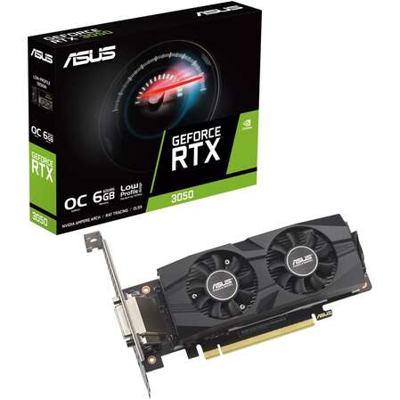 Видеокарта ASUS GeForce RTX 3050 6144Mb, LP BRK OC 6G (RTX3050-O6G-LP-BRK) 1xDVI-D, 1xHDMI, 1xDP, Ret