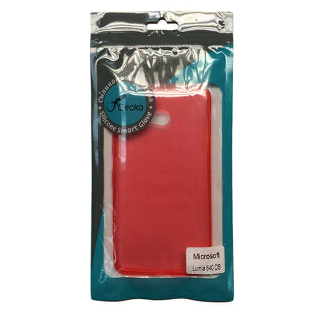Чехол для Microsoft Lumia 640 LTE Dual\Lumia 640 Dual Gecko Силиконовая накладка, прозрачно-глянцевая, красная
