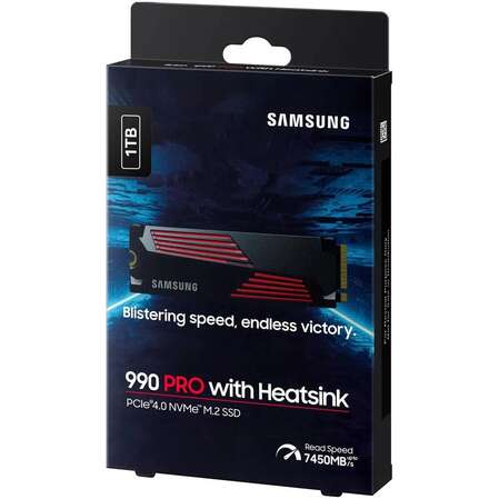 Внутренний SSD-накопитель 1000Gb Samsung 990 Pro with Heatsink (MZ-V9P1T0CW) M.2 2280 PCI-E 4.0 x4