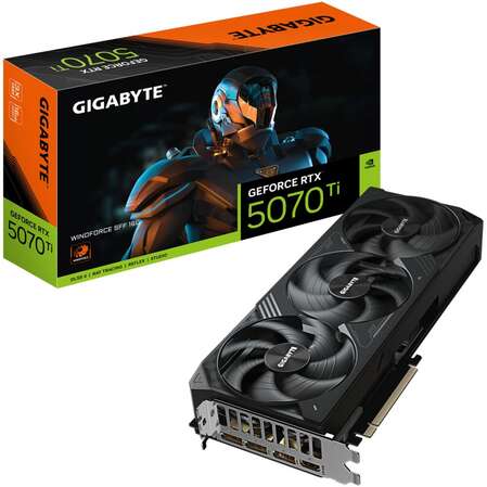 Видеокарта Gigabyte GeForce RTX 5070 Ti 16384Mb, Windforce SFF 16 Gb (GV-N507TWF3-16GD) 1xHDMI, 3xDP, Ret