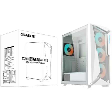 Корпус ATX Miditower Gigabyte C301GW White