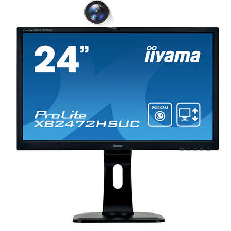 Монитор 24" Iiyama ProLite XB2472HSUC-B1 VA LED 1920x1080 8ms Cam VGA DVI DisplayPort