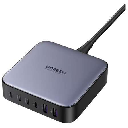 Сетевое зарядное устройство Ugreen CD271 (40914) 200W GaN 4xUSB-C + 2xUSB-A темно-серый