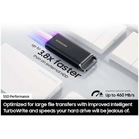 Внешний SSD-накопитель 4Tb Samsung T5 EVO MU-PH4T0S/WW (SSD) USB 3.2 Type C Черный