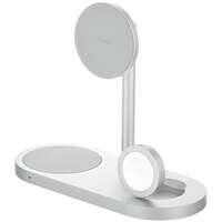 Беспроводная зарядная панель 3 в 1 Для IPhone, Apple Watch, Airpods uBear Stage Ultra Qi2 25W Silver