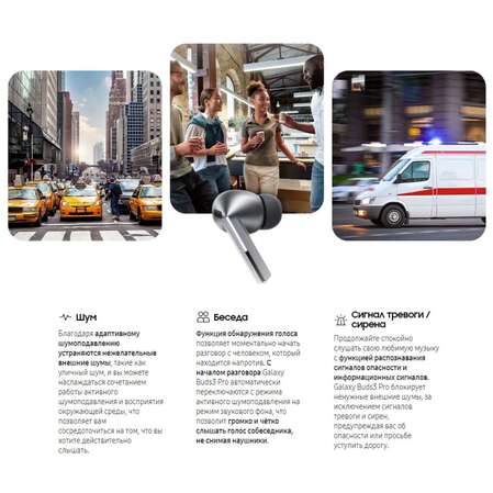 Bluetooth гарнитура Samsung Galaxy Buds 3 Pro серая