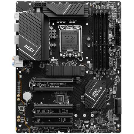 Материнская плата MSI Pro B760-P DDR4 II B760 Socket-1700 4xDDR4, 4xSATA3, RAID, 2xM.2, 5xPCI-E16x, 2xUSB3.2, 1xUSB3.2 Type C, DP, HDMI, Glan, ATX
