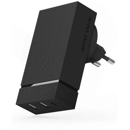 Сетевое зарядное устройство Native Union Smart Hub 45W 2xUSB A + Type-C Black